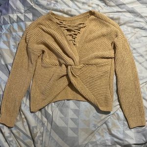 Long sleeve knitted mustard yellow shirt